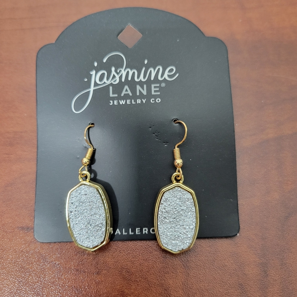 Jasmine Lane Gold and Silver Dangle Earrings Nwt
